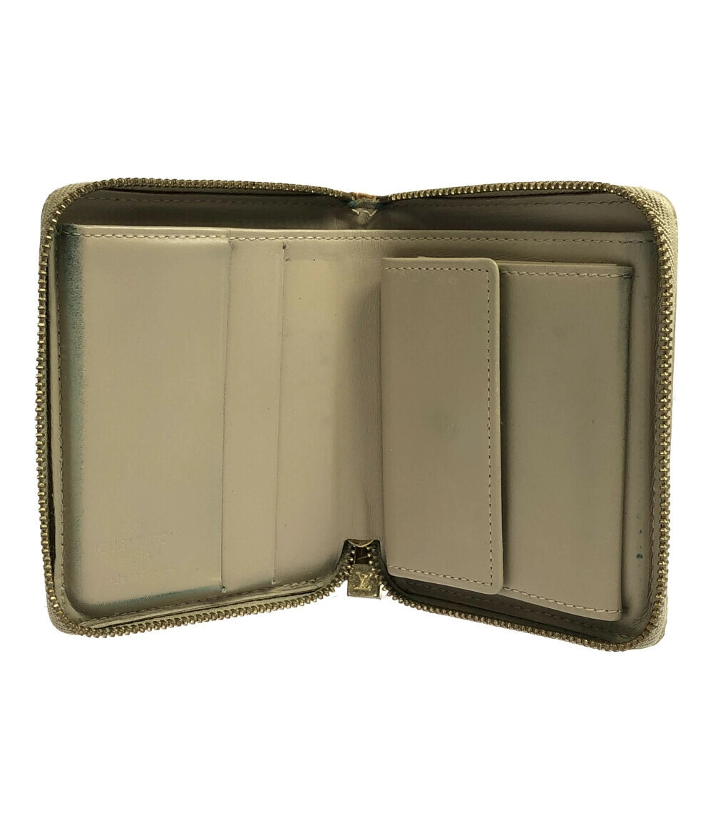 Louis Vuitton Bloom Round Wallet fold Beige Bi Vernis Zipper